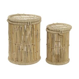 Juego de Cestos DKD Home Decor Natural Bambú Cuerda 44 x 44 x 60 cm Precio: 95.5000002. SKU: B1JSMHB5Y7