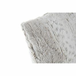 Cojín DKD Home Decor Blanco Beige Cuadrada Animal Alpino Selva 45 x 10 x 45 cm
