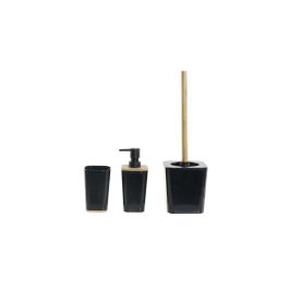 Set de Baño DKD Home Decor Negro Natural Bambú Aluminio Poliestireno 11,5 x 11,5 x 38 cm Precio: 9.44768. SKU: S3036545