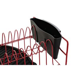 Escurridor para Fregadero DKD Home Decor Negro Rojo Metal Polipropileno 47,5 x 26,5 x 11 cm
