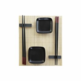 Set de Sushi DKD Home Decor Negro Natural Metal Bambú Gres Oriental 30 x 40 cm 27,8 x 17,8 x 3 cm (7 Piezas) (27,8 x 17,8 x 3 cm Precio: 5.50000055. SKU: S3025786
