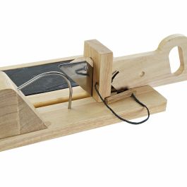 Cortador DKD Home Decor Embutido Madera de caucho Acero Inoxidable Pizarra 26 x 20 x 10 cm