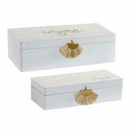 Juego de Cajas Decorativas DKD Home Decor Madera Boho (28 x 13.5 x 8 cm) (2 pcs)