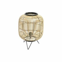 Lámpara de mesa DKD Home Decor Negro Metal Marrón Bambú (30 x 30 x 40.5 cm)