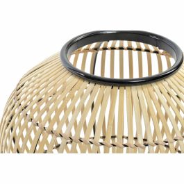 Lámpara de mesa DKD Home Decor Negro Metal Marrón Bambú (36 x 36 x 37 cm)