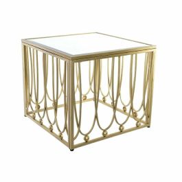 Mesa auxiliar DKD Home Decor Espejo Dorado Metal MDF (57 x 57 x 52 cm)