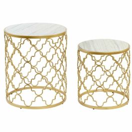 Mesa auxiliar DKD Home Decor Plateado Metal Blanco Mármol (48 x 48 x 57 cm) (2 pcs) (40 x 40 x 46 cm) Mesa auxiliar DKD Home Decor Plateado Metal Blanco Mármol (48 x 48 x 57 cm) (2 pcs) (40 x 40 x 46 cm)