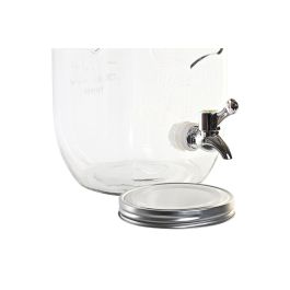 Dispensador de bebidas DKD Home Decor 2 x 4 L Cristal Transparente Hierro