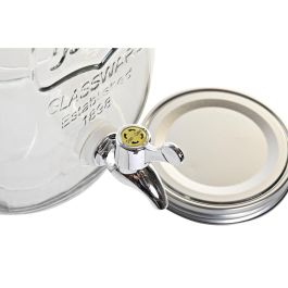 Dispensador de bebidas DKD Home Decor 2 x 4 L Cristal Transparente Hierro