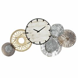 Reloj de Pared DKD Home Decor Gris Metal Círculos Madera MDF (99 x 7.6 x 54.3 cm) Precio: 67.95000025. SKU: S3026677