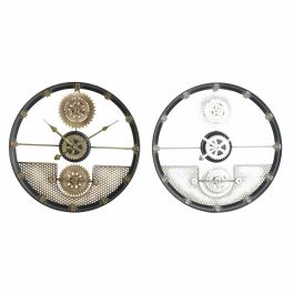 Reloj de Pared DKD Home Decor 40 x 5,5 x 40 cm Plateado Negro Dorado Hierro Engranajes (2 Unidades) Precio: 52.31072. SKU: S3026681