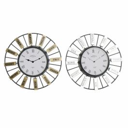 Reloj de Pared DKD Home Decor 40 x 6,4 x 40 cm Cristal Plateado Dorado Hierro (2 Unidades) Precio: 65.20932. SKU: S3026682