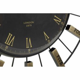Reloj de Pared DKD Home Decor Cristal Plateado Negro Dorado Hierro 70 x 7 x 70 cm (2 Unidades)