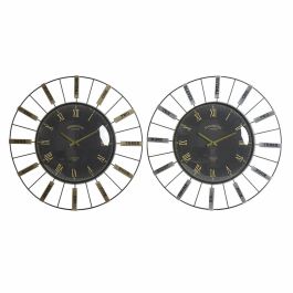 Reloj de Pared DKD Home Decor Cristal Plateado Negro Dorado Hierro 70 x 7 x 70 cm (2 Unidades) Precio: 115.68568. SKU: S3026683