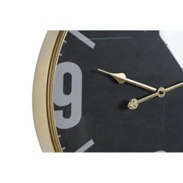 Reloj de Pared DKD Home Decor Cristal Negro Dorado Hierro (60 x 6.5 x 80 cm)