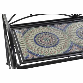 Banco DKD Home Decor Negro Multicolor Metal Cerámica Forja Mosaico 111 x 54 x 88 cm (111 x 54 x 88 cm)