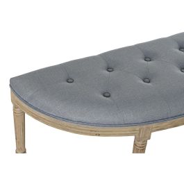 Banqueta DKD Home Decor Natural Azul Poliéster Terciopelo Madera de caucho (125 x 43 x 48 cm)