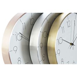 Reloj de Pared DKD Home Decor Plateado Rosa Dorado Aluminio (31 x 4.2 x 31 cm) (3 pcs)