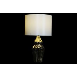 Lámpara de mesa DKD Home Decor Crema Lino Cerámica Dorado (30 x 30 x 56 cm)
