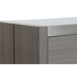 Mueble de TV DKD Home Decor Gris Aluminio Cristal Roble Cristal Templado 200 x 45 x 42 cm