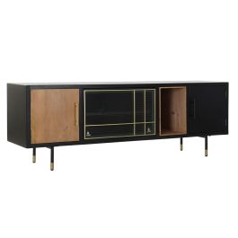 Mueble de TV DKD Home Decor Negro Marrón oscuro Cristal Madera MDF 166 x 40 x 55 cm Precio: 391.59351. SKU: S3033070