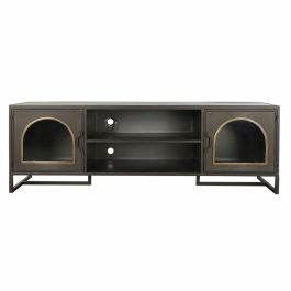 Mueble de TV DKD Home Decor Negro Cristal Metal (150 x 50 x 45 cm)