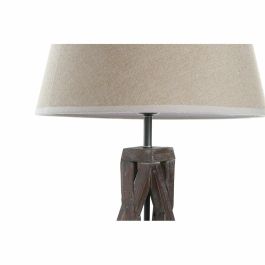 Lámpara de mesa DKD Home Decor Madera Algodón Marrón oscuro (35 x 35 x 56 cm)
