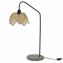 Lámpara de mesa DKD Home Decor Negro Gris Metal Marrón Ratán 250 V 60 W (25 x 50 x 81 cm)