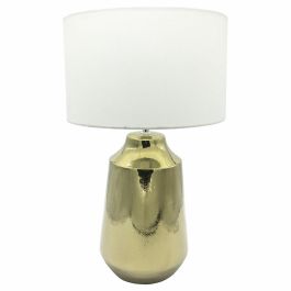 Lámpara de mesa DKD Home Decor Dorado Poliéster Blanco Gres (32 x 32 x 51 cm)