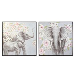 Cuadro DKD Home Decor Elefante 100 x 3,5 x 100 cm Colonial Flores (2 Unidades) Precio: 148.95000054. SKU: S3018407