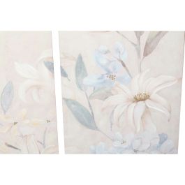 Cuadro DKD Home Decor Flores 55 x 3 x 135 cm Shabby Chic (3 Piezas)