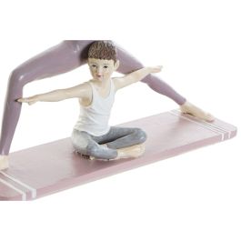 Figura Decorativa DKD Home Decor 24 x 6,5 x 19,5 cm Scandi Rosa Yoga