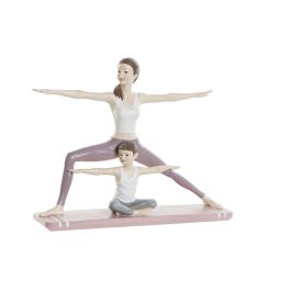 Figura Decorativa DKD Home Decor 24 x 6,5 x 19,5 cm Scandi Rosa Yoga