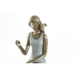 Figura Decorativa DKD Home Decor Azul Dorado Mujer 13 x 8,5 x 17,5 cm