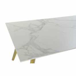Mesa de Comedor DKD Home Decor Cerámica Dorado Metal Blanco 160 x 90 x 76 cm Precio: 342.5268. SKU: S3041834