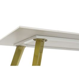 Mesa de Comedor DKD Home Decor Cerámica Dorado Metal Blanco 160 x 90 x 76 cm