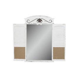 Espejo de pared DKD Home Decor Espejo Negro Madera Ventanas Blanco (60 x 7 x 94 cm)