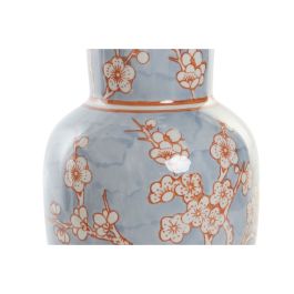 Jarrón DKD Home Decor 13 x 13 x 31 cm Porcelana Azul Naranja Oriental