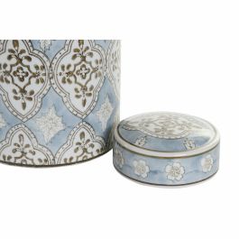 Jarrón DKD Home Decor Porcelana Beige Azul 18 x 18 x 30 cm Árabe