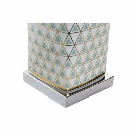 Lámpara de mesa DKD Home Decor Mosaico Porcelana Dorado Poliéster Menta 220 V 60 W (35 x 35 x 57 cm)