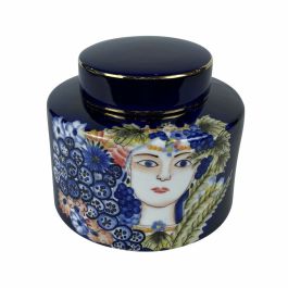 Jarrón DKD Home Decor Cara Porcelana Azul Multicolor 17 x 17 x 16 cm Precio: 26.23401. SKU: S3020489