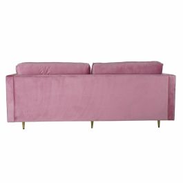 Sofá de 3 Plazas DKD Home Decor Rosa Dorado Metal Poliéster (210 x 78 x 85 cm)