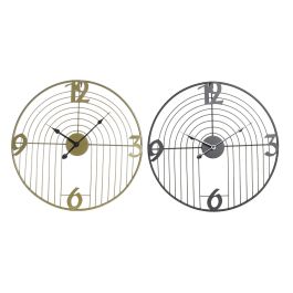 Reloj de Pared DKD Home Decor Negro Dorado Metal Moderno 45 x 3 x 45 cm (2 Unidades) Precio: 39.688. SKU: B18Z8BBQTA