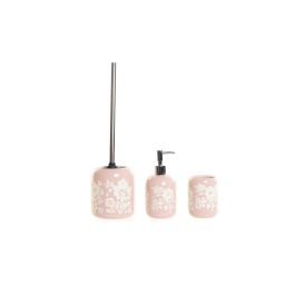 Set de Baño DKD Home Decor 8 x 8 x 17,5 cm Cerámica Rosa Blanco Precio: 16.30112. SKU: S3025638