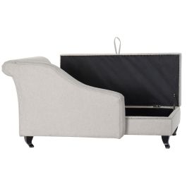 Sofá Chaise Longue DKD Home Decor Gris claro Metal Madera Poliéster (165.5 x 69 x 83 cm)