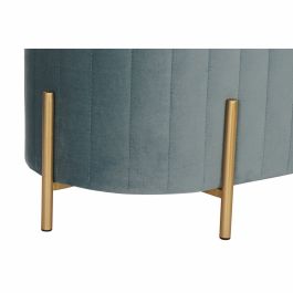 Banqueta DKD Home Decor Azul Dorado Metal Poliéster Terciopelo (123 x 50 x 45 cm)