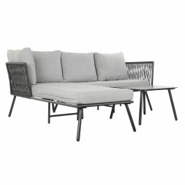 Sofa Terraza Y Jardin DKD Home Decor Negro Gris 170 x 86 x 196 cm Set de 2