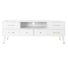 Mueble de TV DKD Home Decor Blanco Metal MDF (140 x 52 x 40 cm)