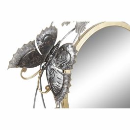 Espejo de pared DKD Home Decor 75 x 6,5 x 73 cm Cristal Dorado Metal Mariposas Malva