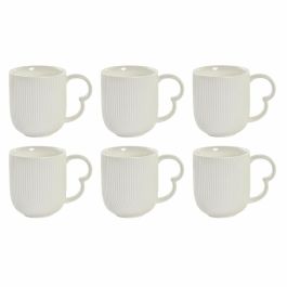 Mug Basicos DKD Home Decor Blanco Natural 18 x 31 x 18 cm Set de 4 (2 Unidades)